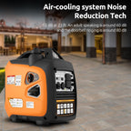 Portable Inverter Generator 2500W Gas Powered  Long Runtime Gas Generators for Home Use  Camping  Super Quiet Emergency Home Backup  with CO Sensor  EPA Compliant