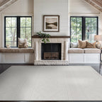 Beverly Rug Micro Loop Large Area Rug White 9x12 Modern Luxury Boho Geometric Durable Indoor Area Rugs for Living Dining Room Office Stain Resistant Non Shedding Casual Indoor Carpet White 9 x 12