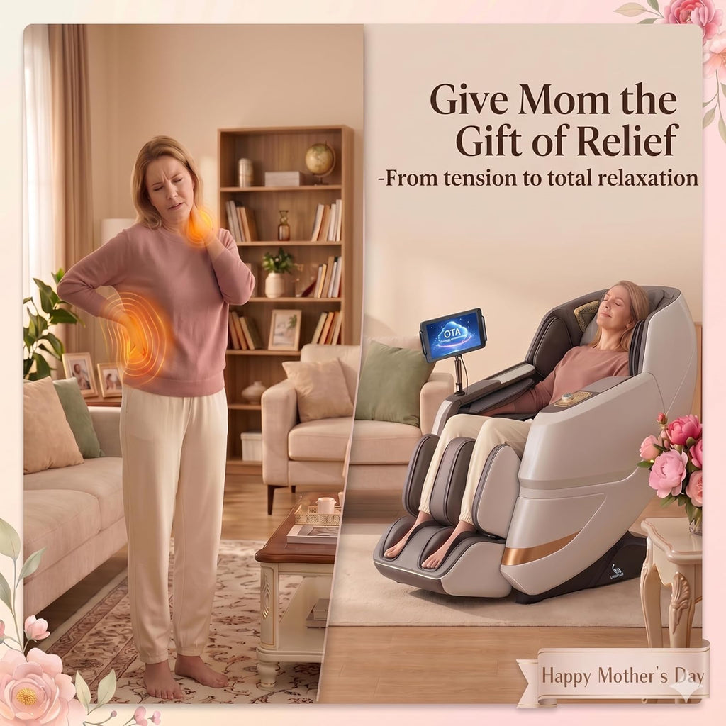 MassaMAX 2026 4D Massage Chair, Full Body Recliner with OTA Cloud Tech, Deep Yoga Stretch, 27 Auto Modes, 55" SL Track, APP & AI Voice Control, Auto Footrest, Zero Gravity, and Heating for Relaxation