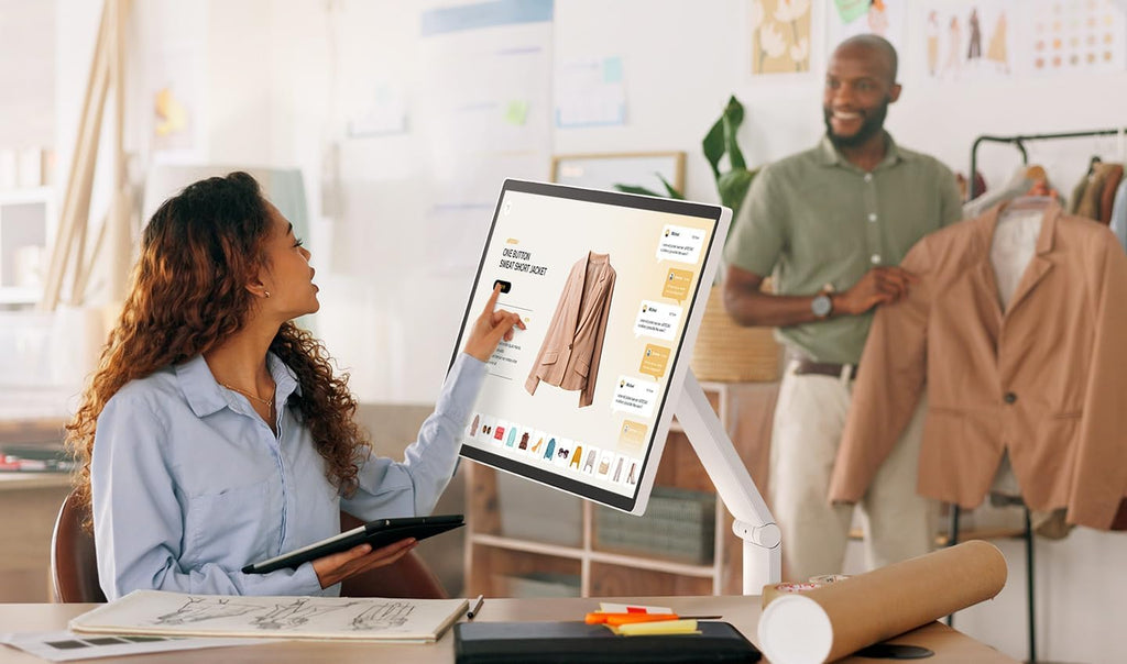 LG Smart Monitor Swing 32U889SA-W 32-Inch 4K UHD (3840x2160) IPS Touchscreen on a Fully Adjustable Wheeled Base HDR10  webOS  Built-in Speaker  HDMI  USB Type-C  Tilt/Height/Swivel/Pivot Stand  White