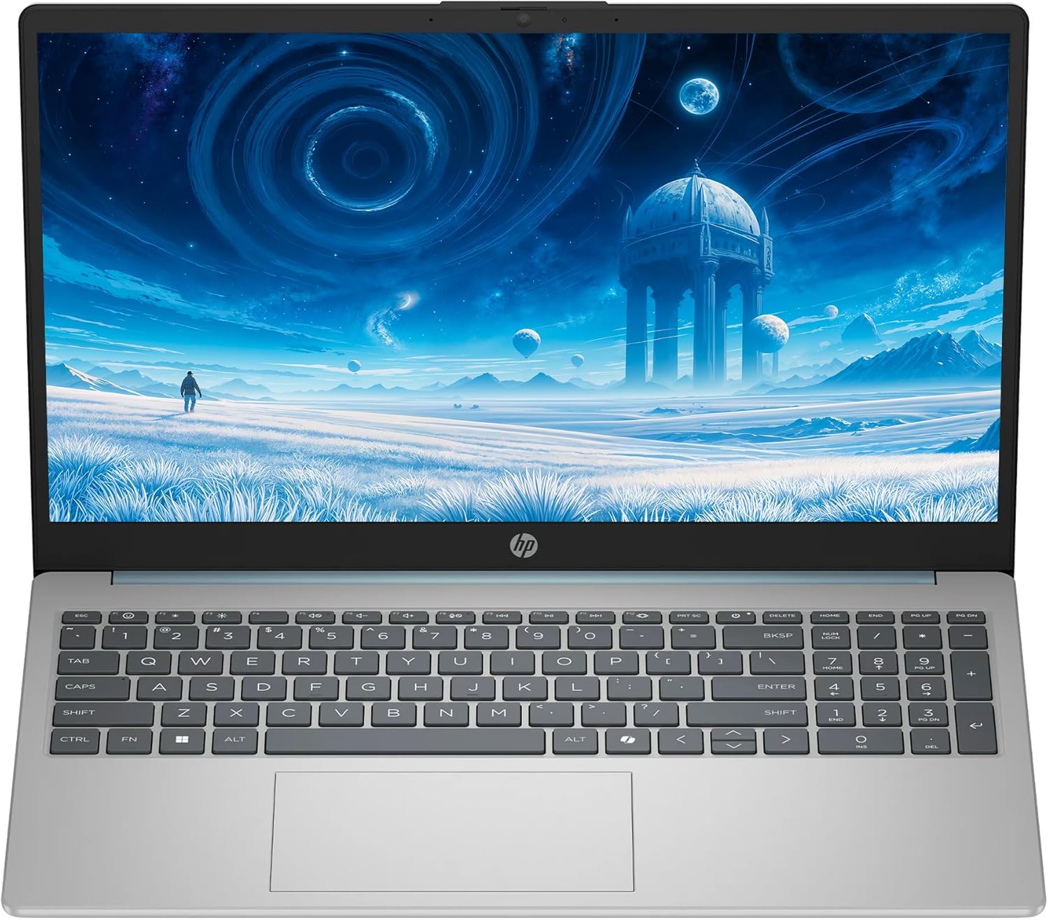 HP 15.6" FHD Touchscreen Laptop Computer  16GB RAM 512GB Storage (256GB SSD+256GB Docking Station Set)  8-Core Intel Core i3 Processor  Windows 11 with Copilot AI  SageNova Earphones  Moonlight Blue