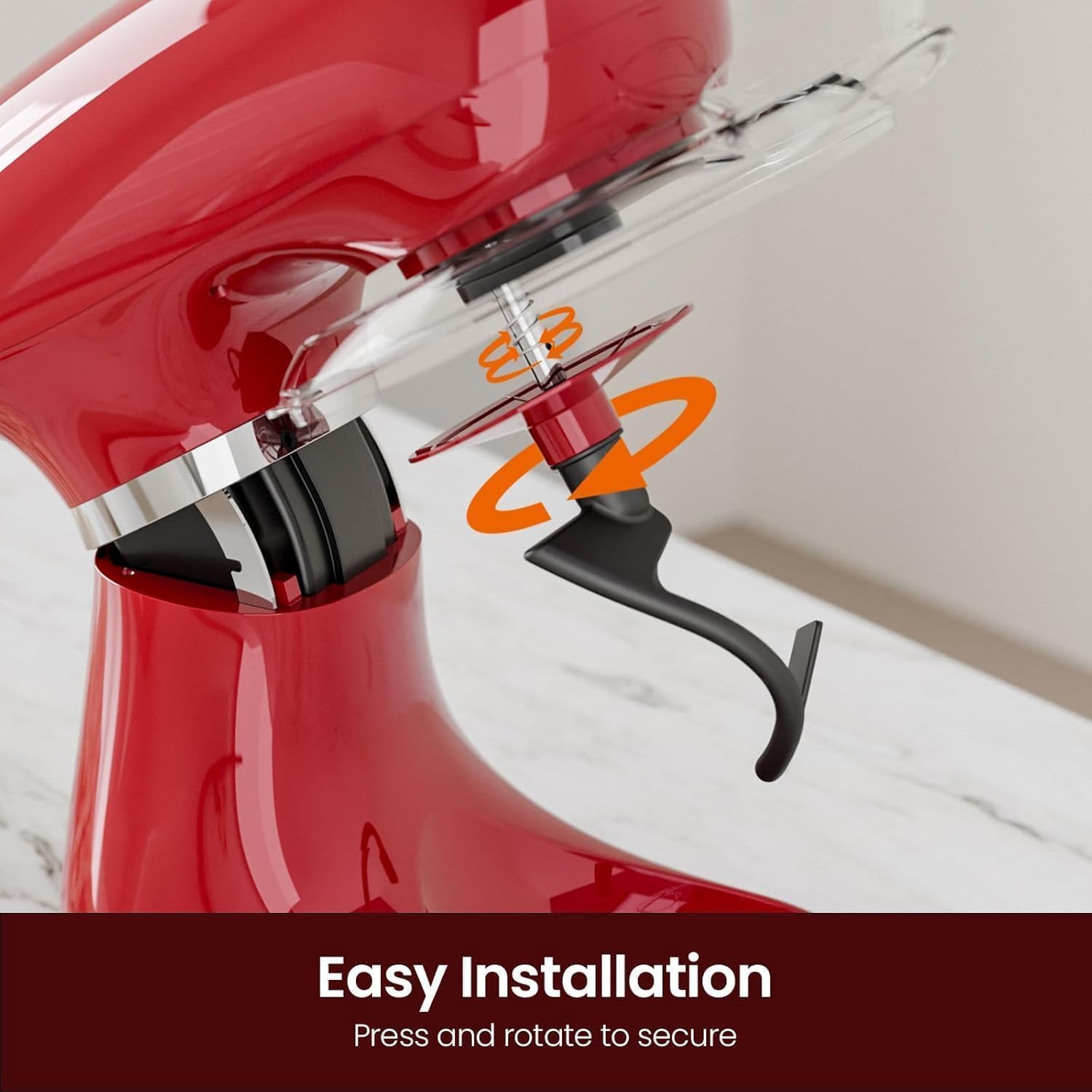 Kismile 5.5QT Tilt-Head Stand Mixer, 12-Speed Electric Mixer with 304 Stainless Steel Bowl - Includes Whisk, Dough Hook, Beater for Baking Bread, Cakes, Cookies（Red）