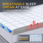 SAPHREAS Memory Foam Mattress Topper King Size, Back Pain & Pressure Relief, 3" Cooling Gel Memory Foam and 1" Soft Ventilated Mattress Pad Cover, 5-Zone Egg Crate Bed Topper
