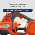 Husqvarna Leaf Blaster 350iB Battery Powered Cordless Leaf Blower  200-MPH 800-CFM Blower with Brushless Motor and Quiet Operation  40V Lithium-Ion 7.5 Ah Battery and Charger Included  970569904