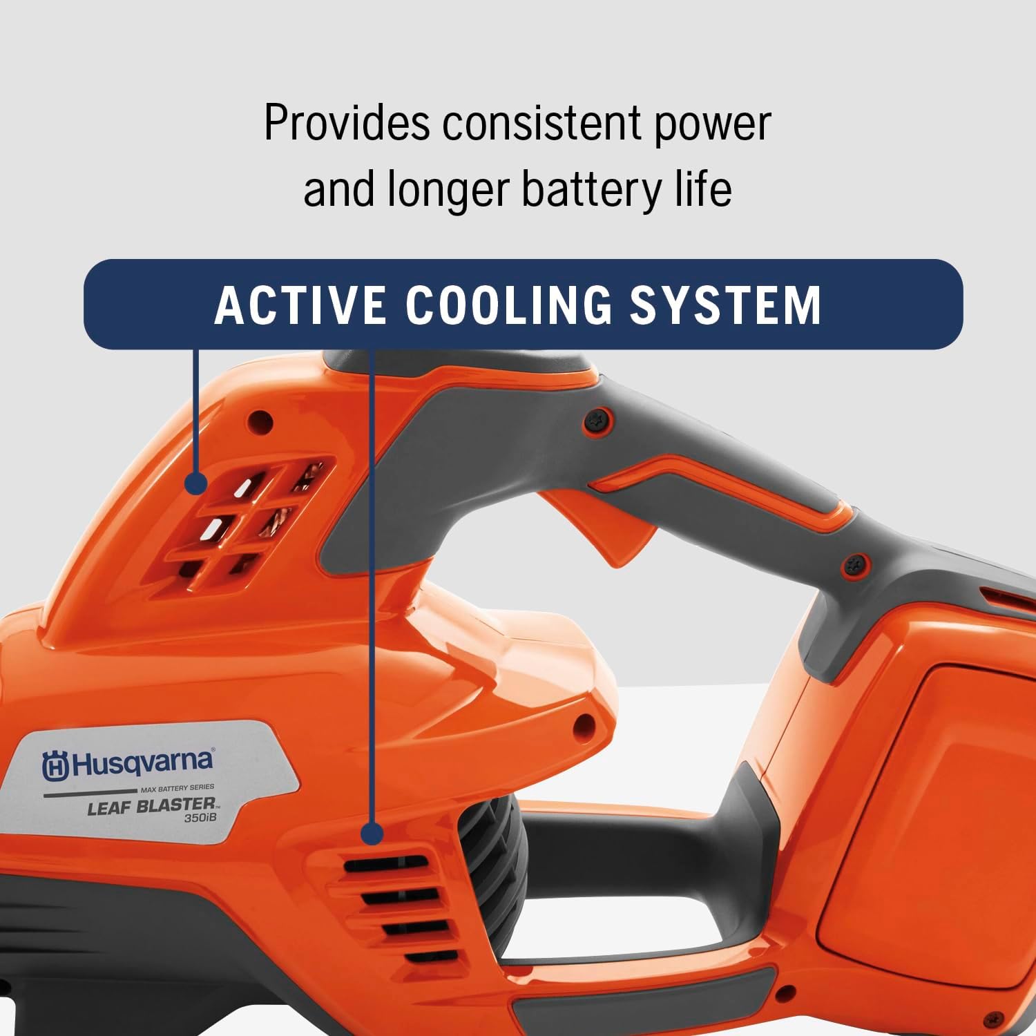 Husqvarna Leaf Blaster 350iB Battery Powered Cordless Leaf Blower  200-MPH 800-CFM Blower with Brushless Motor and Quiet Operation  40V Lithium-Ion 7.5 Ah Battery and Charger Included  970569904