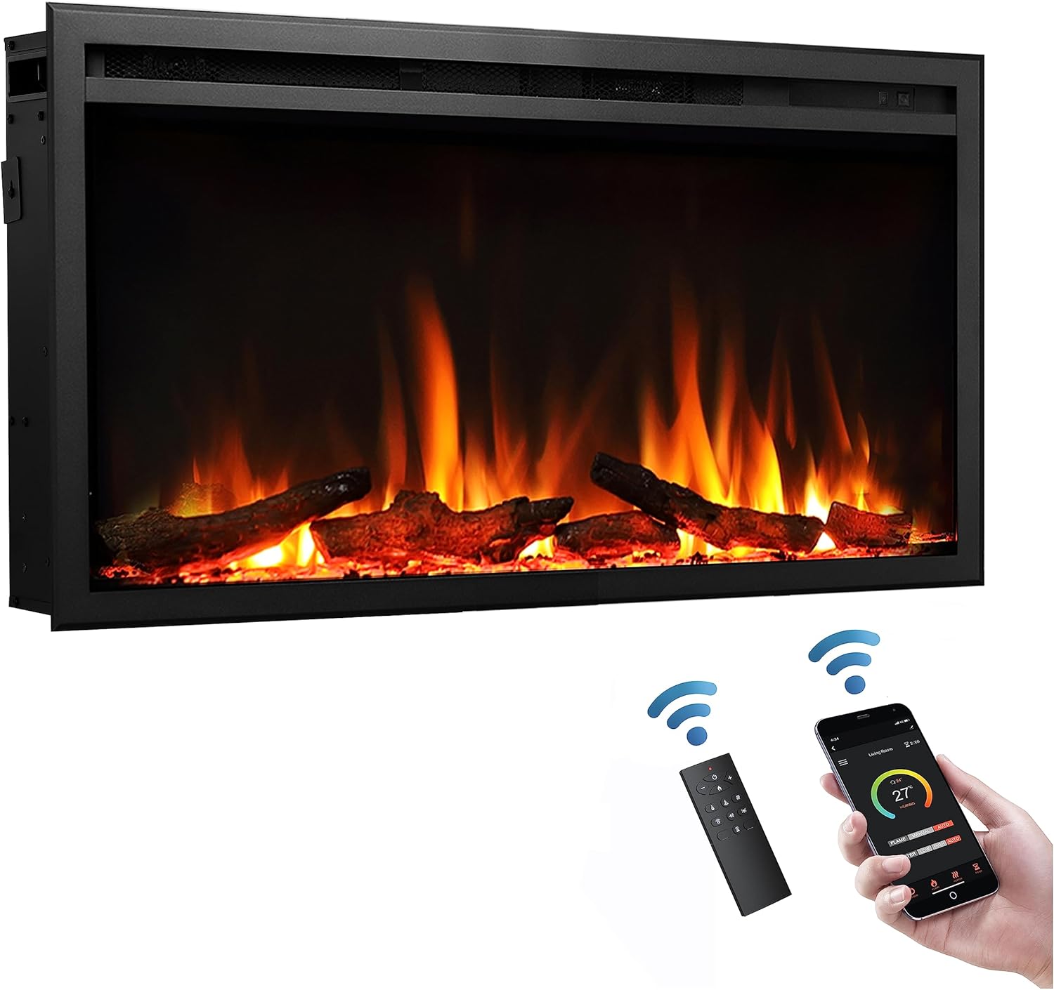 LegendFlame 33" W Austin in Wall Recessed & Wall Mounted Electric Fireplace…
