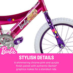 Dynacraft Barbie 16-inch Girls' Bike for Kids Ages 5-7 Years - Fun and Stylish Design, Sturdy and Durable, Perfect for Kids Learning to Ride, Easy to Assemble, Ideal for Young Riders