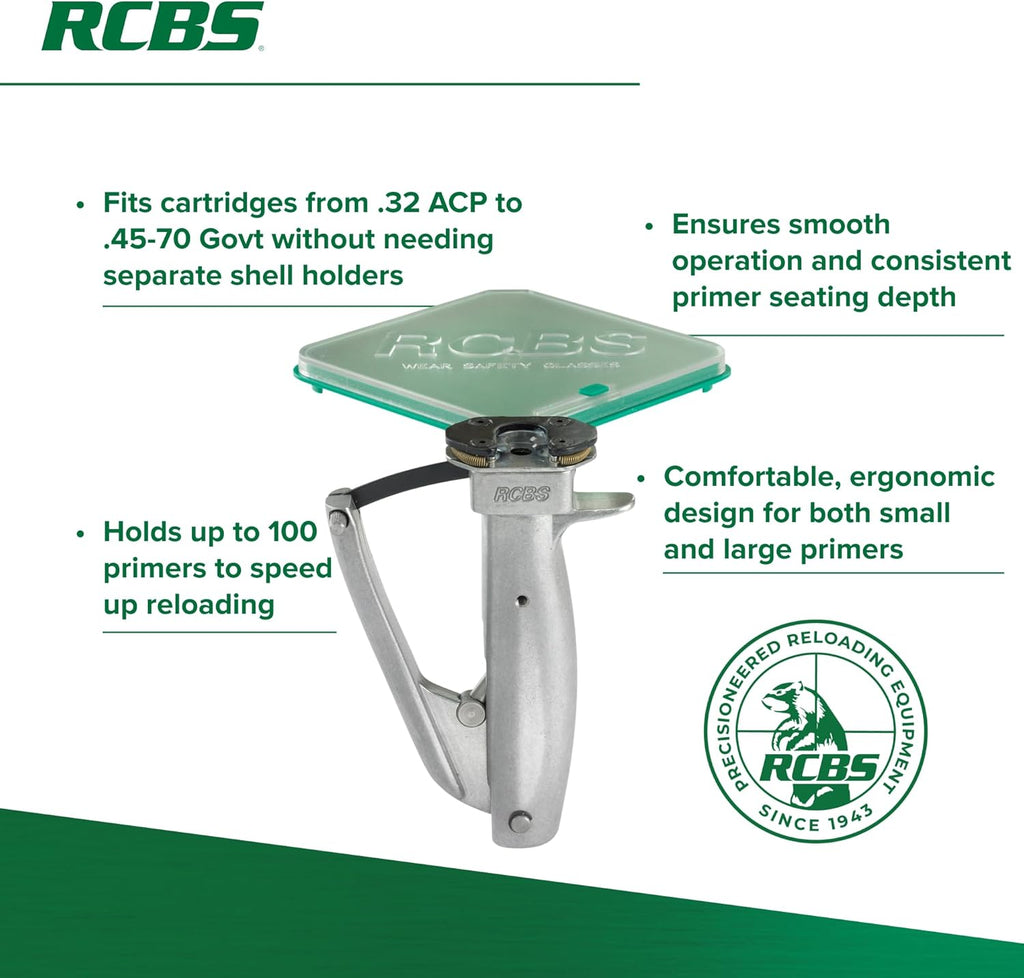 RCBS 90201 Universal Hand Priming Tool, Green