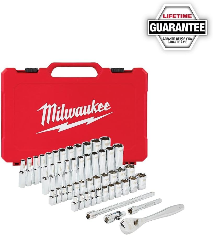 Milwaukee Electric Tools MLW48-22-9004 1/4In Ratchet & Socket Set - SAE & Metric
