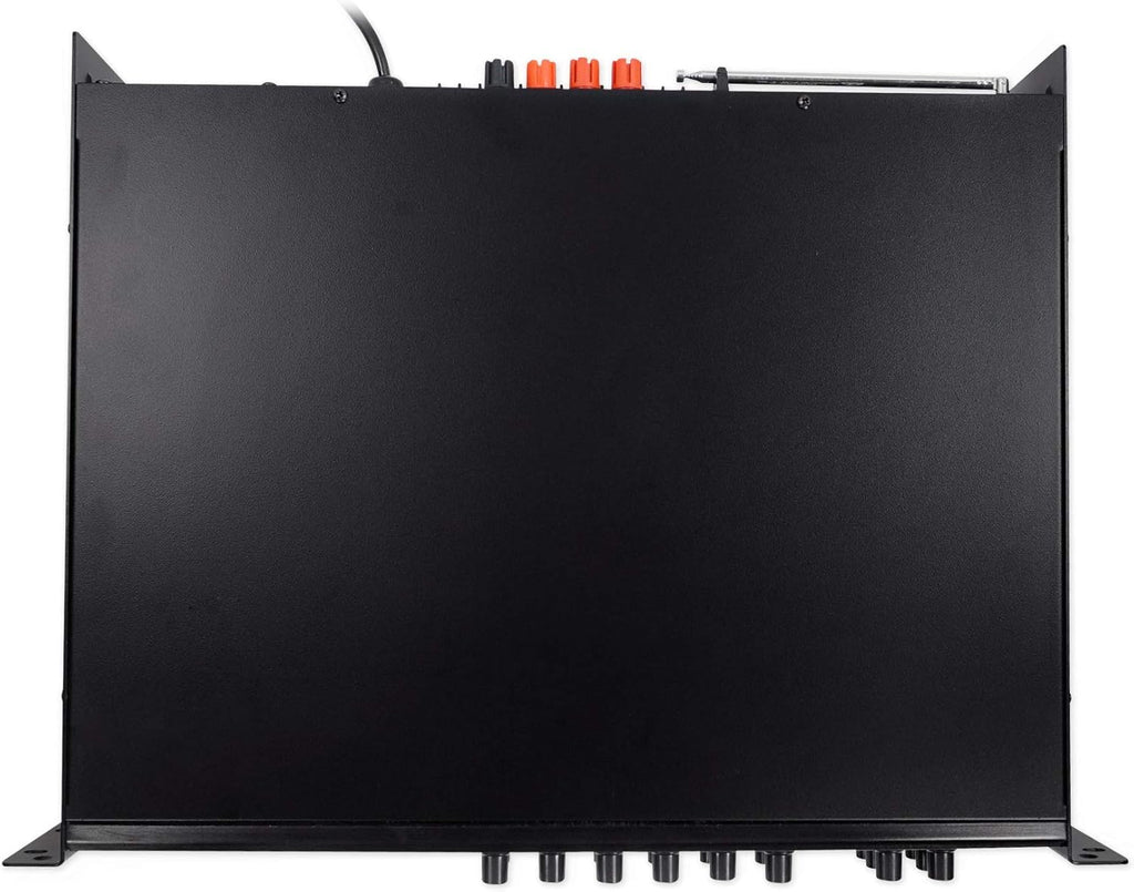 Rockville RCS180-6 180W 6-Zone 70v Commercial Amplifier  Bluetooth  USB/SD/RCA  Mic  Optical Inputs  FM  for Restaurants/Offices