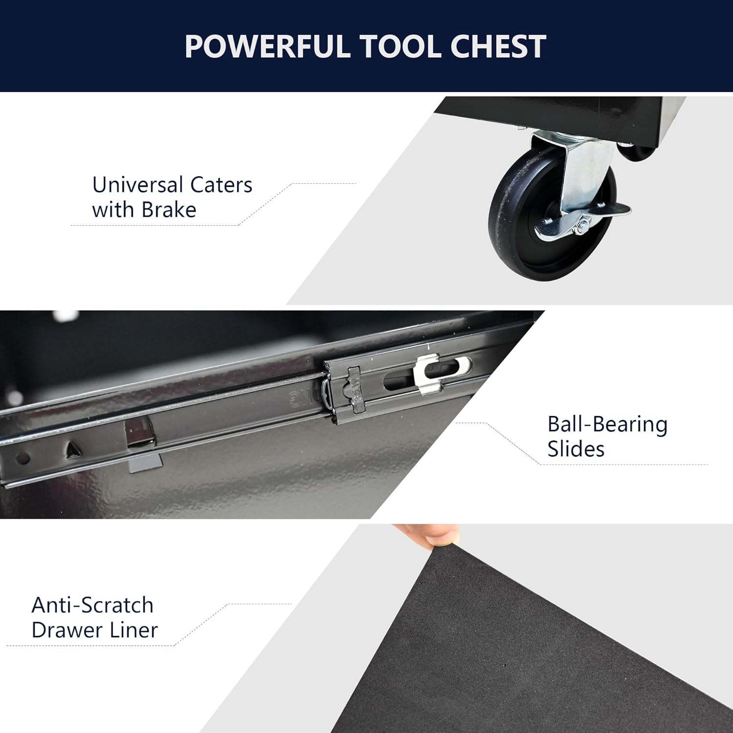 4-Drawer Rolling Toolbox Cabinet, Large Capacity Metal Toolbox with Wheels and Key Lock, Rolling Toolbox Organizer Toolbox, Heavy-Duty Industrial Service cart Storage Organizer