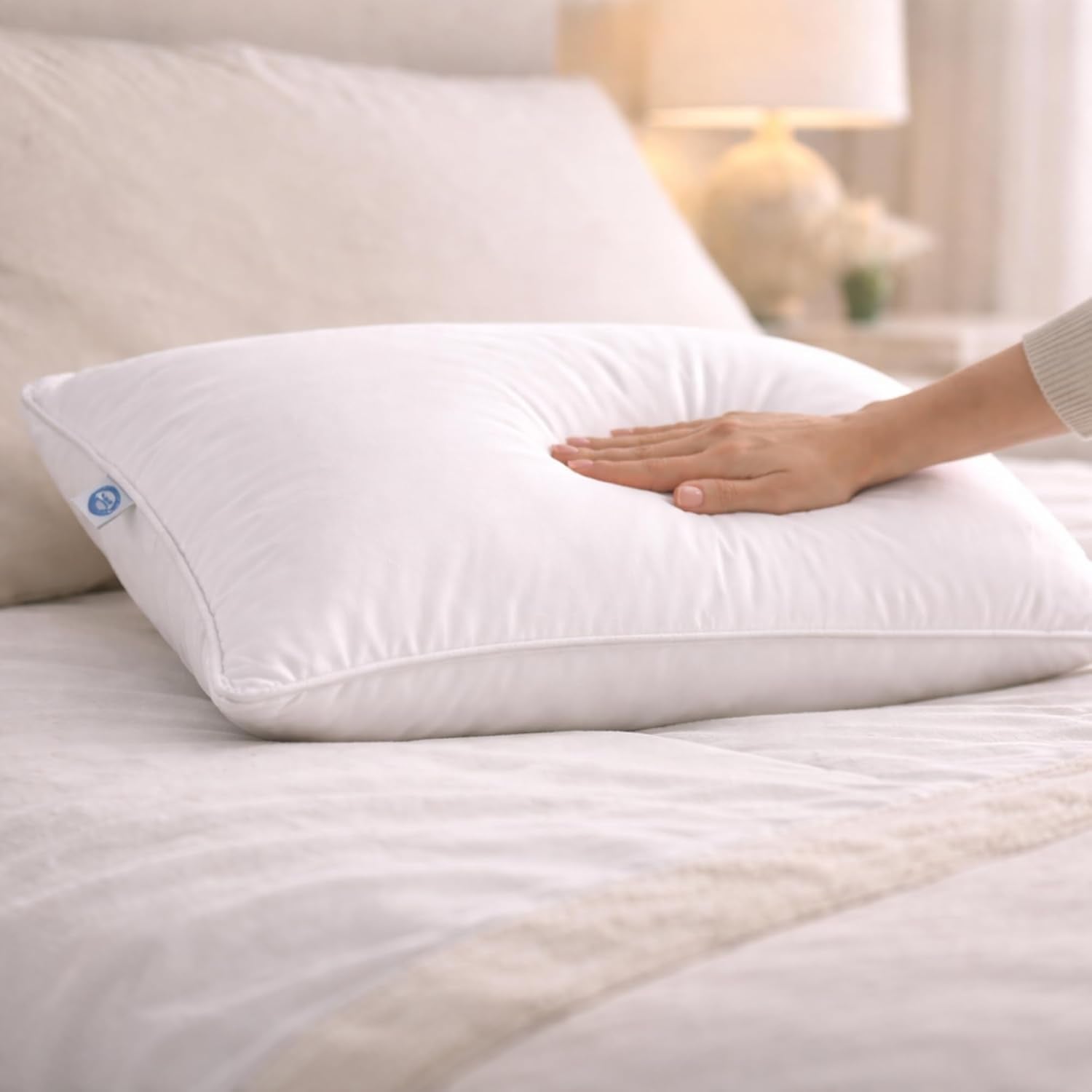Continental Bedding Siberian Goose Down Pillow 800 Fill Power White Goose Down 400 Thread Count 100% Cotton Shell Soft Medium Firm Loft Options Handcrafted in USA