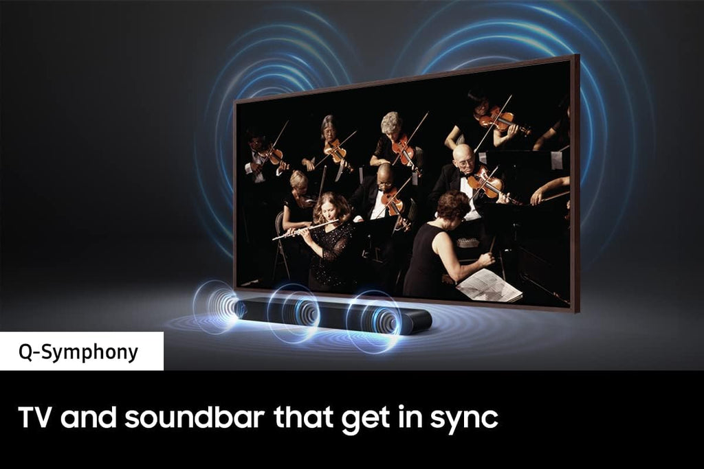 SAMSUNG HW-S50B/ZA 3.0ch All-in-One Soundbar w/Dolby 5.1  DTS Virtual:X  Q Symphony  Built in Center Speaker  Adaptive Sound Lite  Bluetooth Multi Connection  2022 Black