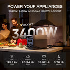 EF ECOFLOW Portable Power Station DELTA 3 MAX with 220W Solar Panel  3400W X-Boost Output  Ultra-Fast 0-80% Charging in 1.13 Hr  Home Backup & RV Camping