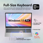 HP 15.6" FHD Touch Laptop  Intel i5  16GB RAM  512GB SSD  Windows 11 Pro  Wi-Fi 6  Flagship Business Laptop Bundle with Docking Station – Natural Silver