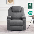MCombo Power Lift Recliner Chair for Elderly, Lift Chair with Heat and Massage, FSC Certified, USB&Type C Ports, Cup Holders, Fabric 7040 (Medium, Gray)