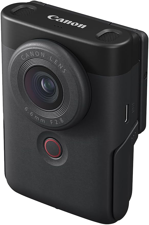Canon PowerShot V10 Compact Vlogging Camera  1" CMOS Sensor  4K Video Streaming  Built‑in Wide‑Angle Zoom Lens  Flip‑LCD & Stereo Mic  Image Stabilization  Creator Studio in Your Pocket  Black