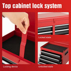 5 Drawers Tool Cart on Wheels with 1 Cabinet, Multifunctional Removable Rolling Tool Chest Storage Set, Tool Trolley Organizer Tool Box for Garage,Warehouse,Workshop,Repair Shop (Red)