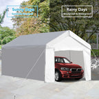LVUYOYO Carport, 10'x20' Heavy Duty Car Canopy, Outdoor Portable Carport with Removable Sidewalls, All Weather Garage Tent for Car, Truck, Boat, Party