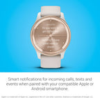 Garmin vívomove Trend  Stylish Hybrid Smartwatch  Long-Lasting Battery Life  Dynamic Watch Hands and Touchscreen Display  Ivory