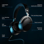 Sennheiser HDB 630 Wireless Over-Ear Headphones - Hi-Res Audiophile Sound  Adaptive Noise Cancellation  Parametric EQ  60 Hour Battery Life  Includes USB-C Low-Latency Bluetooth Adapter - Black