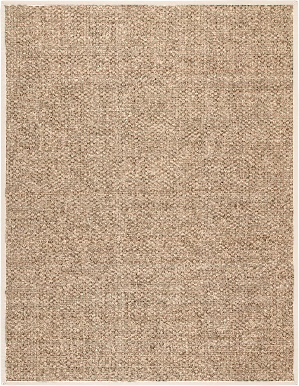 SAFAVIEH Area Rug 9x12 - Natural Fiber Collection - Large - Natural & Ivory, Seagrass, Basketweave Pattern with Border (NF114J)