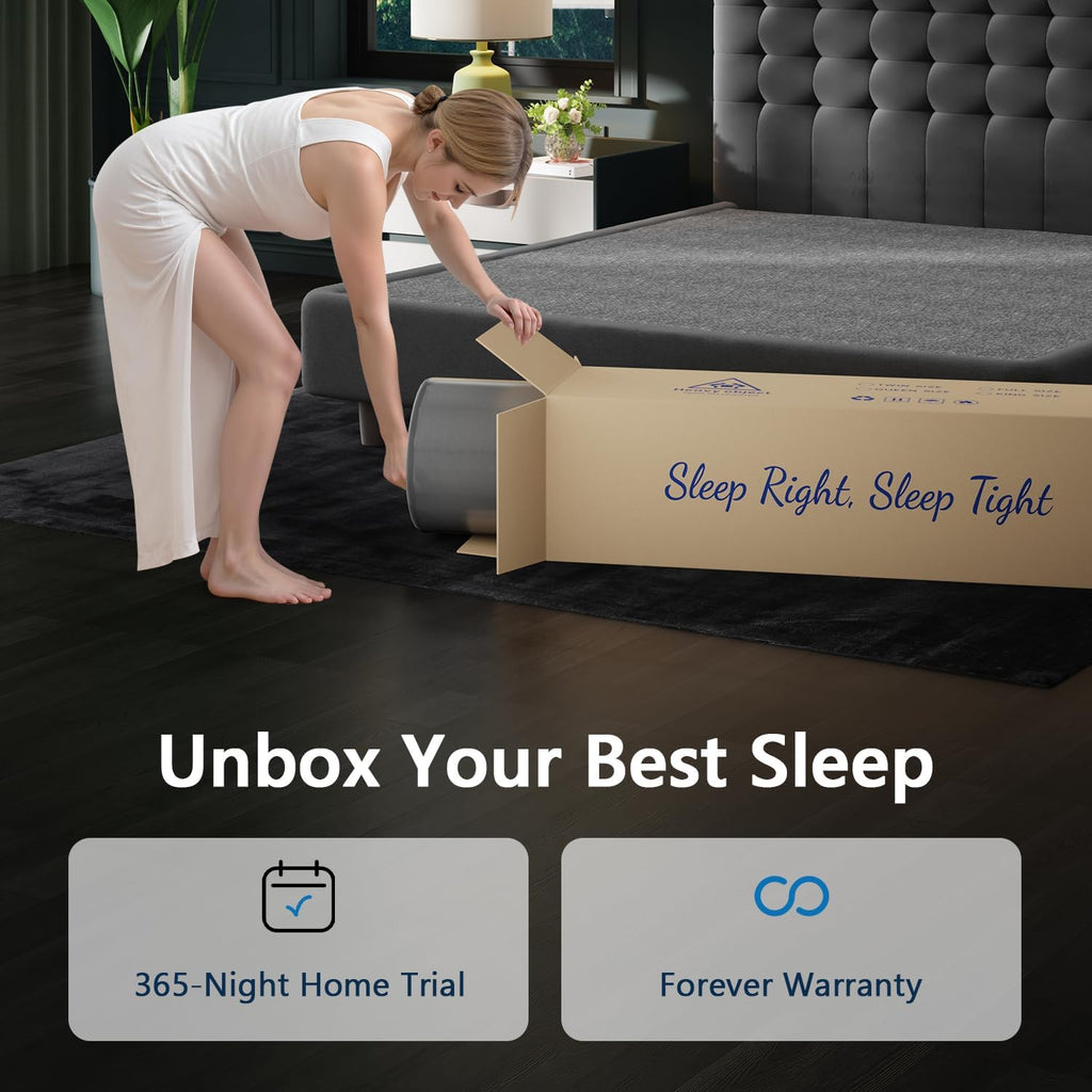 King Size Mattress 14 Inch, Hybrid King Mattress in a Box, Cooling Memory Foam Mattresses with Individual Pocket Springs, Pressure Relief, Fiberglass Free, Motion Isolation, CertiPUR-US