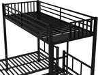 Bellemave Triple Bunk Bed for Kids, Detachable Twin Over Twin Over Twin Metal Bunk Bed with Guardrails, Ladder & Storage, Converts to 3 Separate Twin Beds, Easy to Assemble (3 Bunk Beds for Kids)