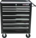 7-Drawer Rolling Tool Chest Cabinet, Large Capacity Metal Tool Box with Wheels and Keyed Locking, Roll Around Storage Organizer Tool Cart for Garage, Warehouse, Work Shop (Black04)