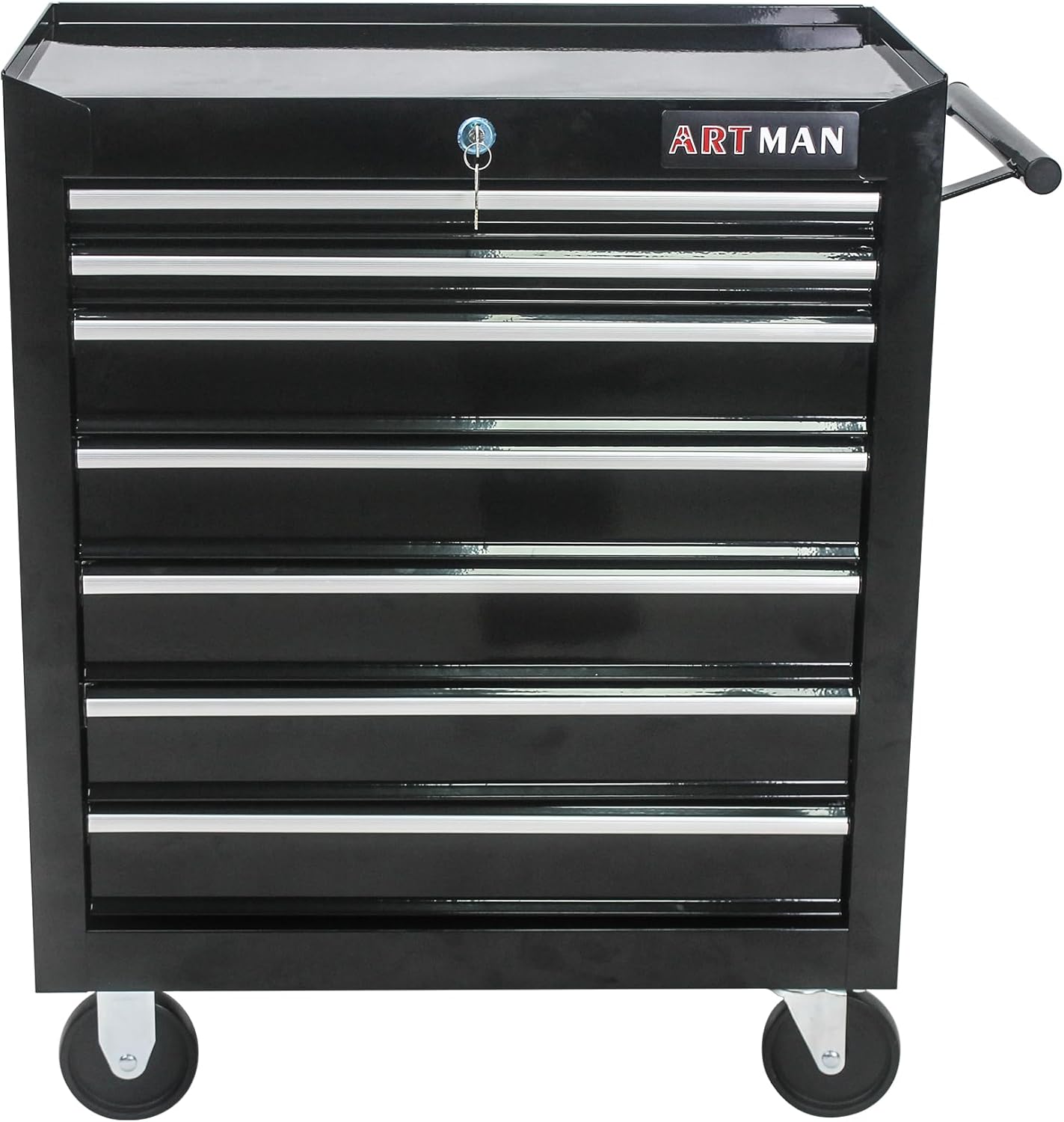 7 Drawers Rolling Tool Cart on Wheels, Multifunctional Organizer Tool Chest Tool Case, Trolley Tool Storage Tool Box for Workshop,Garage,Repair Shop (7 Drawers 24.2" W×12.9" D×29.9" H-Black)