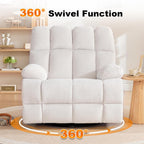 360° Swivel Glider Recliner, Oversized Recliner Rocker Chair, Extra Wide Manual Recliner, Overstuffed Soft Rocking Sofa Chair for Living Room& Bedroom (Beige)