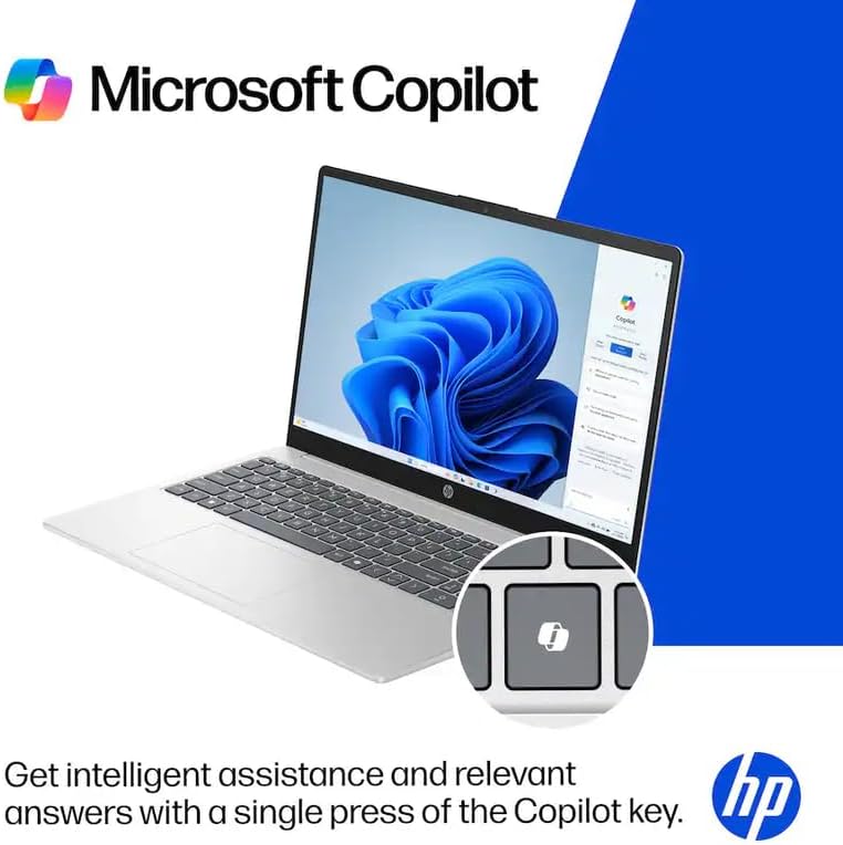 HP 15.6" Laptop with Microsoft Office 365 Included  Intel 4-Core Processor  32GB RAM 128GB SSD  Windows 11  PLUSERA Earphones  Natural Silver