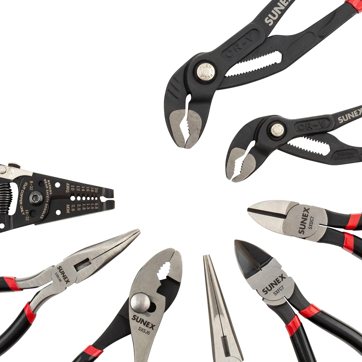 Sunex Tools - 8 PIECE PLIER SET IN EVA FOAM STORAGE TRAY