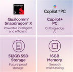 Lenovo IdeaPad Slim 3X - 2025 - Everyday AI Laptop - Copilot+ PC - 15.3" WUXGA Display - 16 GB Memory - 512 GB Storage - Qualcomm® Snapdragon® X - Luna Grey