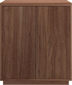 Henn&Hart 28" Fluted Wooden Accent Cabinet, Ribbed Modern Sideboard Buffet Cabinet with 2 Doors and an Adjustable Shelf for Living Room, Dining Room, Bedroom or Entryway, Medium Walnut