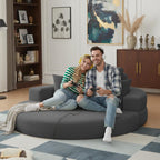 71" Boneless Couch Sofa Bed Oversized Round Couch 2-in-1 Foldable Floor Loveseat Sofa for Living Room and Apartment No Assembly(Gray, 71")