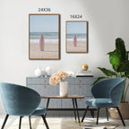CHDITB Ocean Beach Framed Canvas Wall Art Set, Coastal Surfboard Wall Decor,Summer Coconut Tree Sea Wall Painting, Modern Surfing Art Prints for Living Room, Bedroom, Office- Large Size 24"x36"x3
