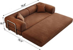 Ball & Cast 78.8" No-Assembly Compressed Sofa Bed, Convertible Floor Futon Couch with Pillow Backrest & Armrest, Boneless Modular Sleeper Sofa in Corduroy for Living Room Bedroom, Brown