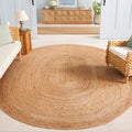 SAFAVIEH Area Rug 8x10 Oval - Cape Cod Collection - Large - Natural Brown, Handmade Braided Flat Weave Jute (CAP252A)