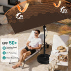 AreShark 6.5' x 10' Rectangular Patio Umbrellas for Outdoor, Outdoor Table Umbrella, Large Outdoor Patio Umbrellas with 6 Sturdy Ribs for Pool, Garden, Deck & Market (Brown)