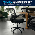 Flash Furniture Kelista Mid-Back Swivel Office Chair with Adjustable Seat Height, Ergonomic Mesh Desk Chair with Flip-Up Armrests, Black