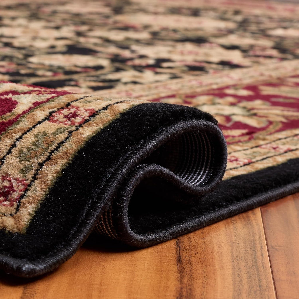 SAFAVIEH Lyndhurst Collection Area Rug - 9' x 12', Black & Red, Traditional Oriental Design, Non-Shedding & Easy Care, Ideal for High Traffic Areas in Living Room, Bedroom (LNH212G)