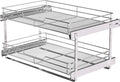 (26" W x 22" D 2-Tier Cabinet Roll Out Shelves | Extra Wide Slide Out Drawers for Kitchen Cabinets, Heavy Duty Pull Out Cabinet Organizer 22 Inch Deep
