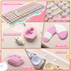 YUNZII C98 Wireless Mechanical Keyboard with Number Pad,99 Key BT5.0/2.4G/USB-C Hot Swap Gasket Mount with PBT MOA Keycaps,Custom RGB,Cute Cake Keyboard for Win/Mac (Beige, Milk V2 Linear Switch)