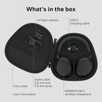 Sennheiser Momentum 4 Wireless Noise Cancelling Headphones - Bluetooth Headset for Crystal-Clear Calls with Adaptive Noise Cancellation  Over-Ear Headphones  60h Battery Life  Folding Design  Black