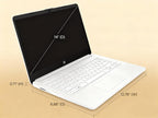 HP 14" HD Laptop - Intel Celeron  8GB RAM  64GB eMMC - Lightweight & 12H Battery  Sleek Design with Multiple Ports  Webcam/Mic for Business/Students/Tourists - Microsoft 365 Included  Snowflake White