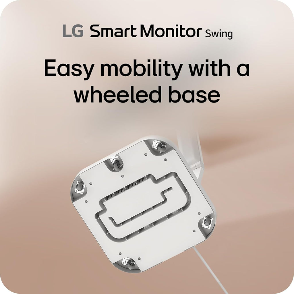 LG Smart Monitor Swing 32U889SA-W 32-Inch 4K UHD (3840x2160) IPS Touchscreen on a Fully Adjustable Wheeled Base HDR10  webOS  Built-in Speaker  HDMI  USB Type-C  Tilt/Height/Swivel/Pivot Stand  White
