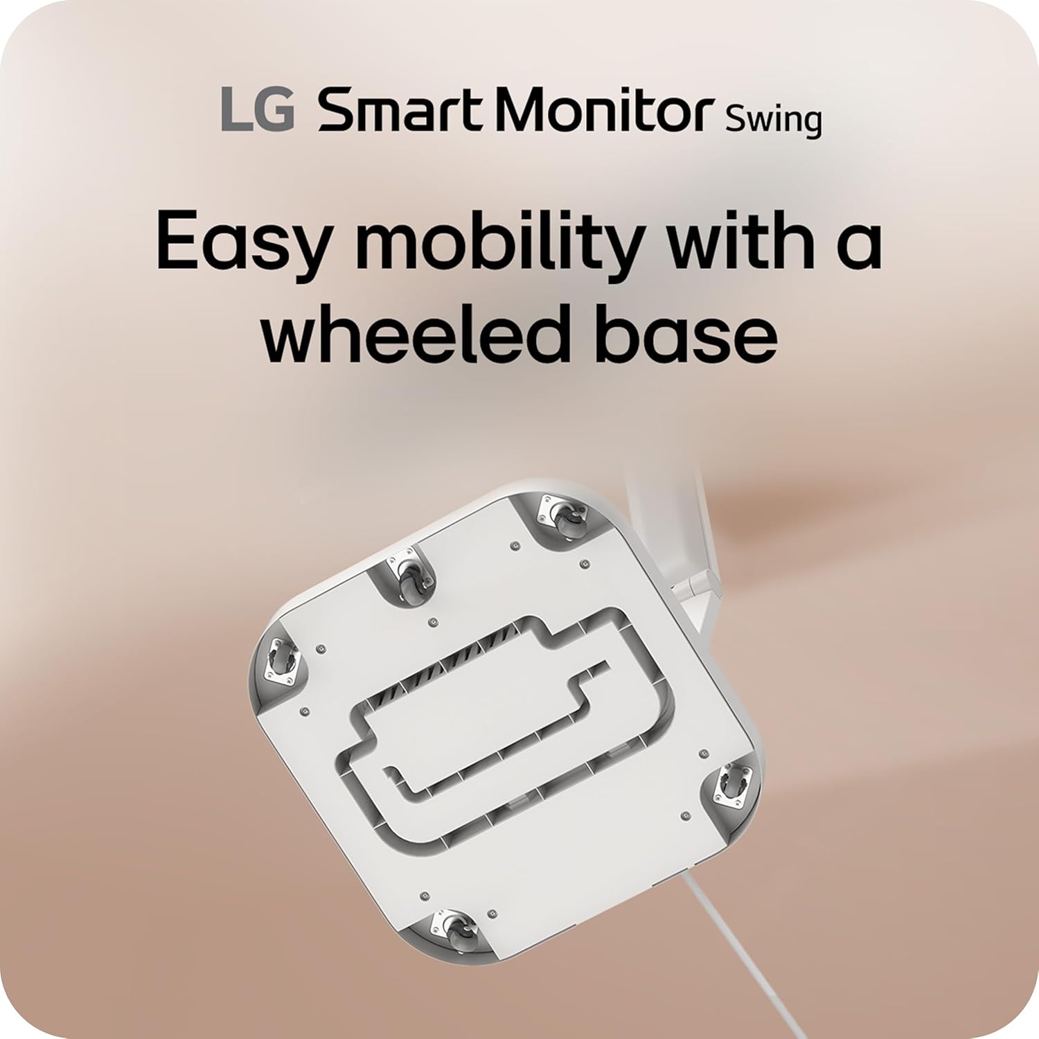 LG Smart Monitor Swing 32U889SA-W 32-Inch 4K UHD (3840x2160) IPS Touchscreen on a Fully Adjustable Wheeled Base HDR10  webOS  Built-in Speaker  HDMI  USB Type-C  Tilt/Height/Swivel/Pivot Stand  White