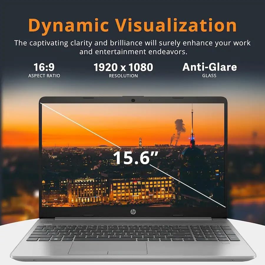 HP 15.6” Laptop | 2026 Edition | 16GB RAM | 256GB SSD | Intel Processor | FHD 1080p | Windows 11 | Wi-Fi 6 & Ethernet | Full-Size Keyboard | Long Battery Life