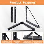 Colinktool Underbody Steel Mounting Brackets,18 x 18 Inch Truck Tool Box Mounting Kit, with Screws Spacers and Sleeves - 2 PCS